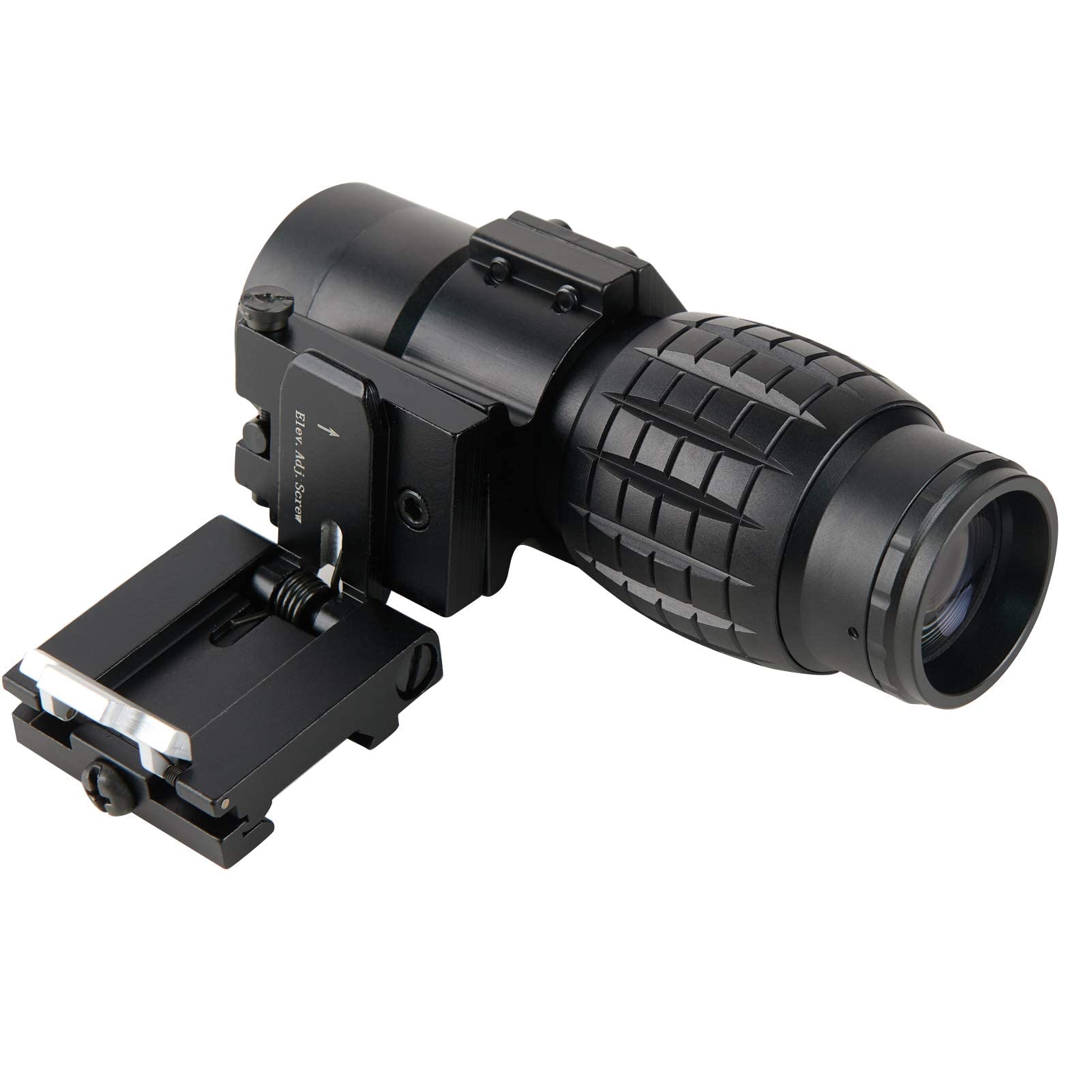 BBRAND 3X MAGNIFIER FLIP TO SIDE SCOPE 3X30MM RIFLE MAGNIFIER WITH QD MOUNT AND LEN COVERS - OPTICREV