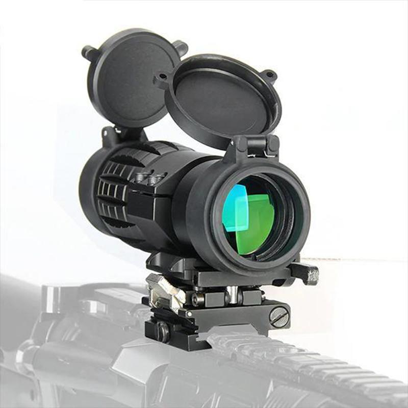 BBRAND 3X MAGNIFIER FLIP TO SIDE SCOPE 3X30MM RIFLE MAGNIFIER WITH QD MOUNT AND LEN COVERS - OPTICREV