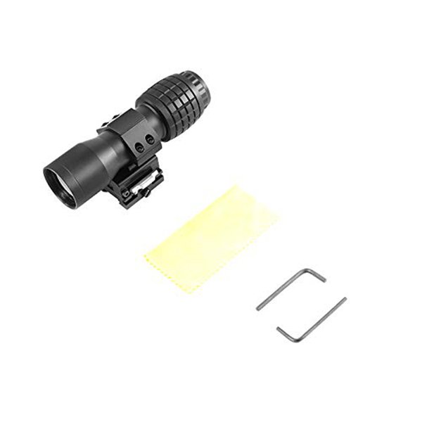 BBRAND 4X MAGNIFIER SCOPE SIGHT WITH FLIP TO SIDE 20MM MOUNT PICATINNY WEAVER RAIL, QUICK DETACH FTS SUITABLE FOR REFLECTION AND HOLOGRAPHIC SIGHT - OPTICREV