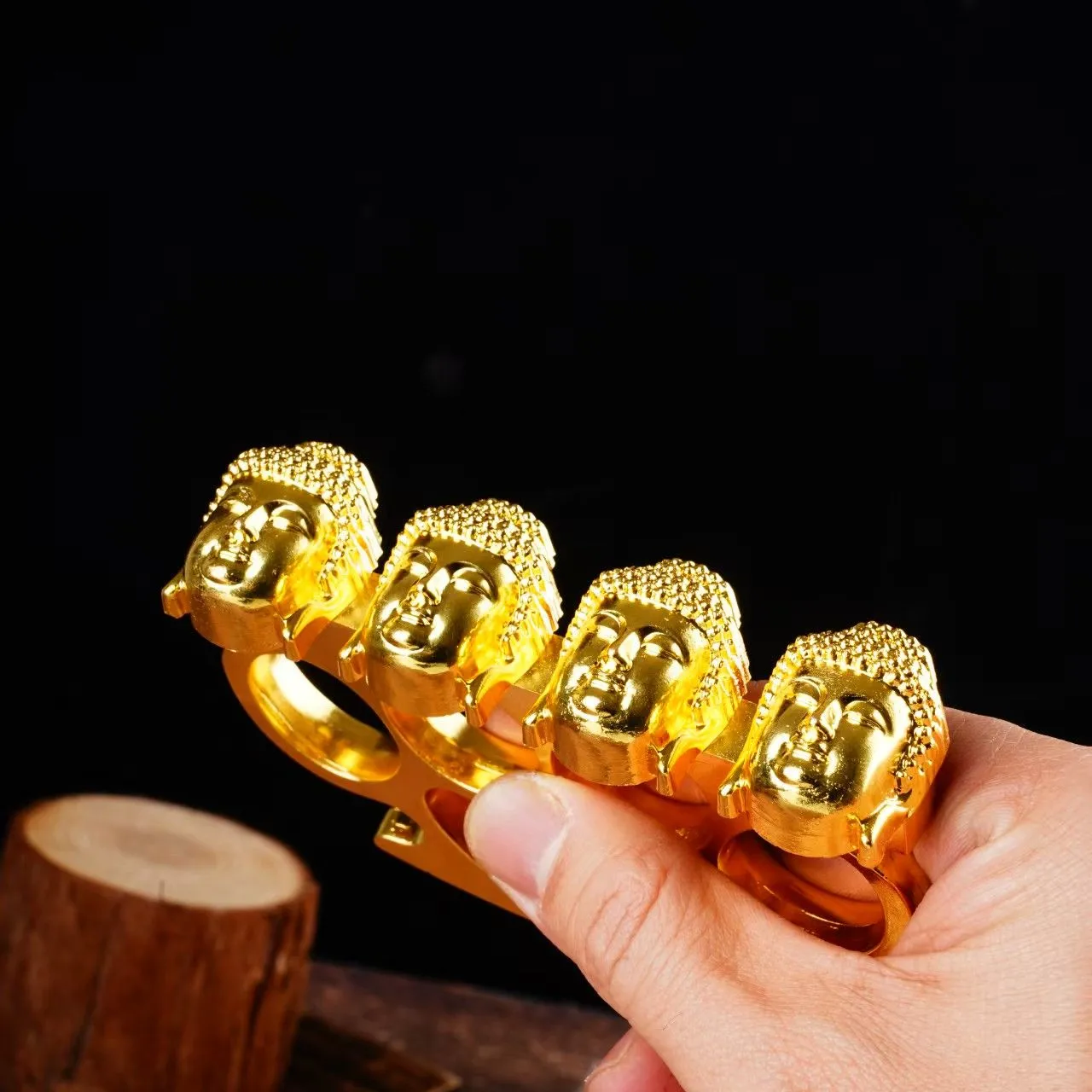 Buddha-head Brass Knuckles Metal Vintage Self-defense