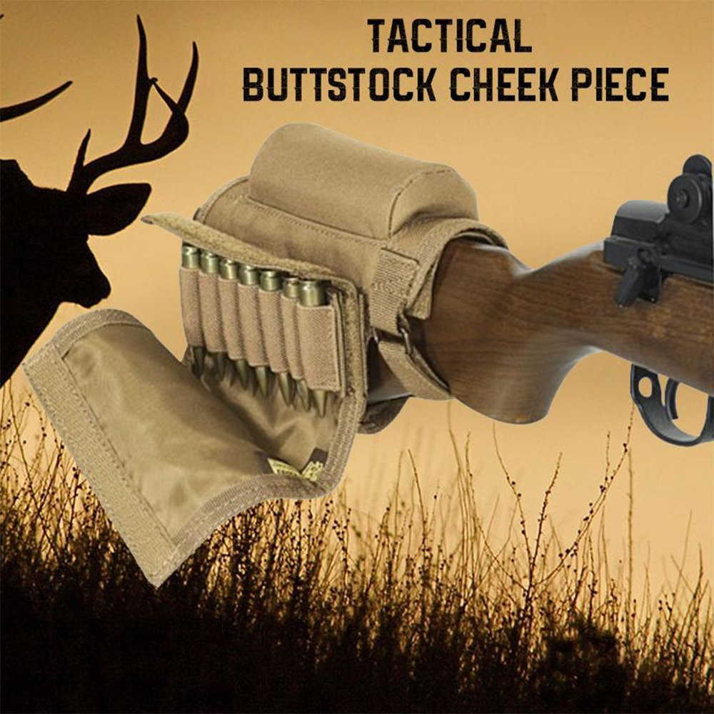 Cheek Riser Pouch ADJUSTABLE OUTDOOR TACTICAL BUTT STOCK RIFLE CHEEK REST POUCH BULLET H ...