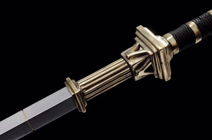 Hand Forged Detective Dee Sword breaker Pattern Steel Baked Blue