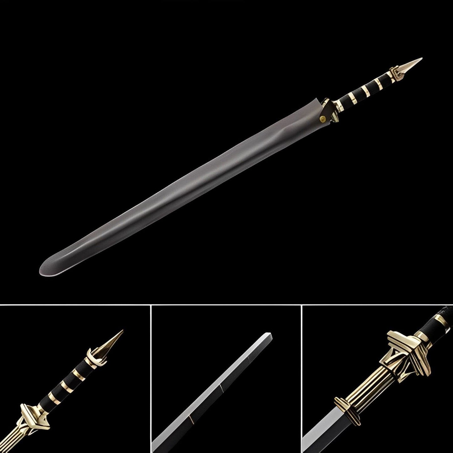 Hand Forged Detective Dee Sword breaker Pattern Steel Baked Blue