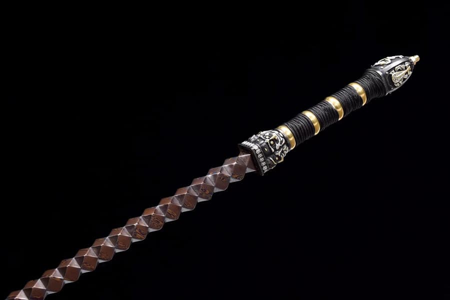 Hand Forged Gold Steel Sword breaker Damascus Steel