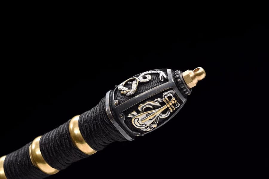 Hand Forged Gold Steel Sword breaker Damascus Steel