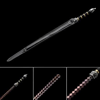 Hand Forged Gold Steel Sword breaker Damascus Steel