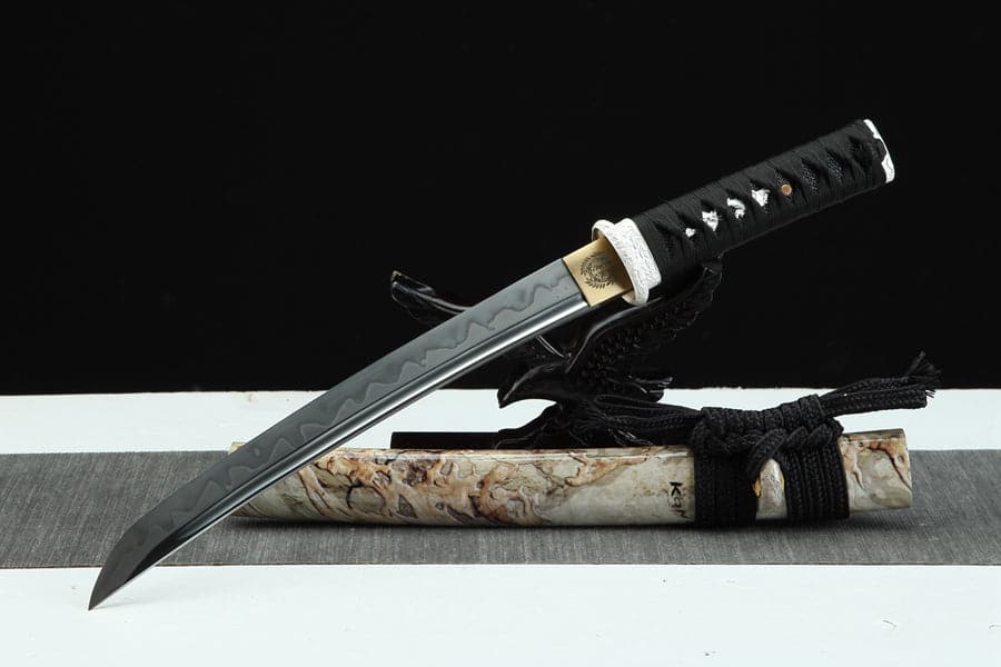 Hand Forged Japanese Tanto Darkness Short Sword 1095 Carbon steel