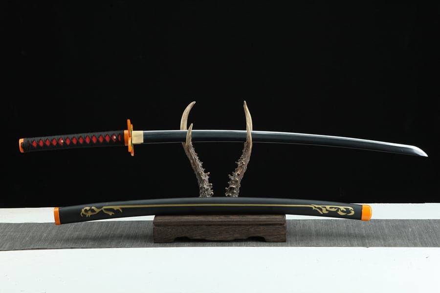 Handmade Anime Demon Slayer Tanjiro Nichirin 3rd Generation Sword 1045 High Carbon Steel Black