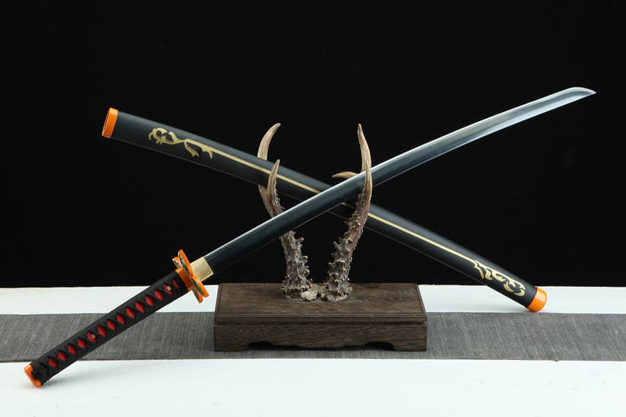 Handmade Anime Demon Slayer Tanjiro Nichirin 3rd Generation Sword 1045 High Carbon Steel Black