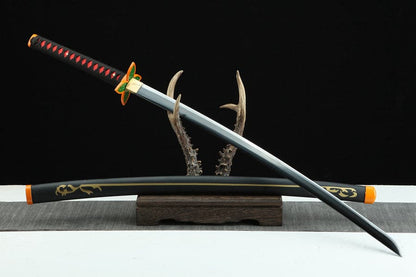 Handmade Anime Demon Slayer Tanjiro Nichirin 3rd Generation Sword 1045 High Carbon Steel Black
