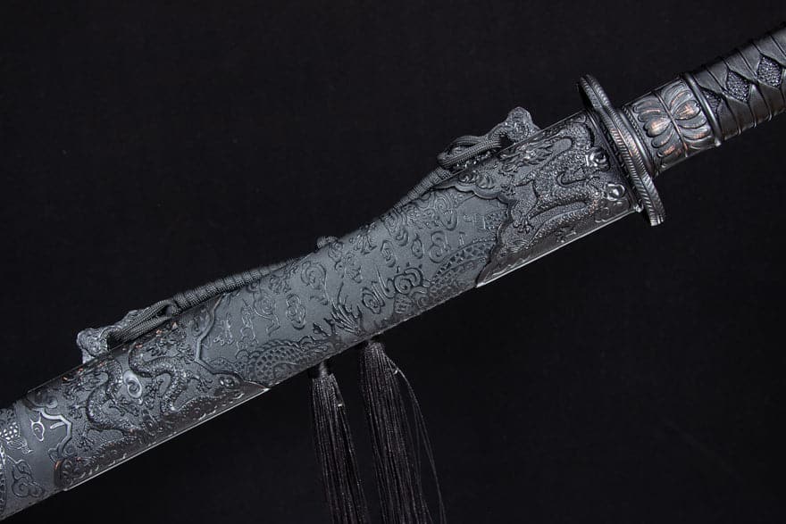 Handmade High Manganese Steel Red Flame Chinese Sword With Red Blade