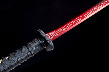 Handmade High Manganese Steel Red Flame Chinese Sword With Red Blade