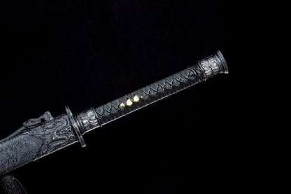 Handmade High Manganese Steel Red Flame Chinese Sword With Red Blade