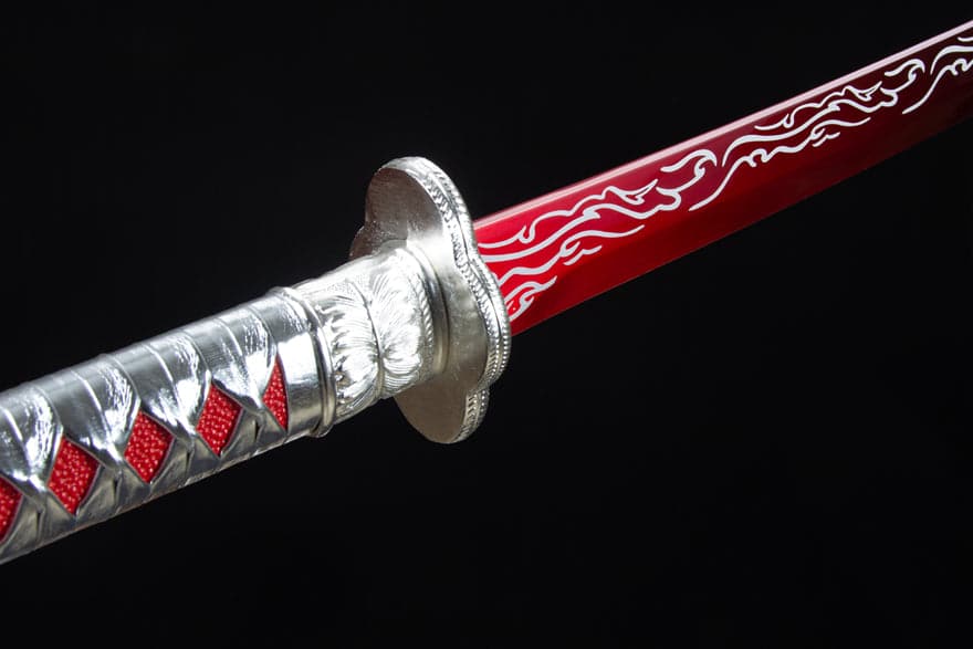 Handmade High-performance  Manganese steel Chinese Sword With Red Blade