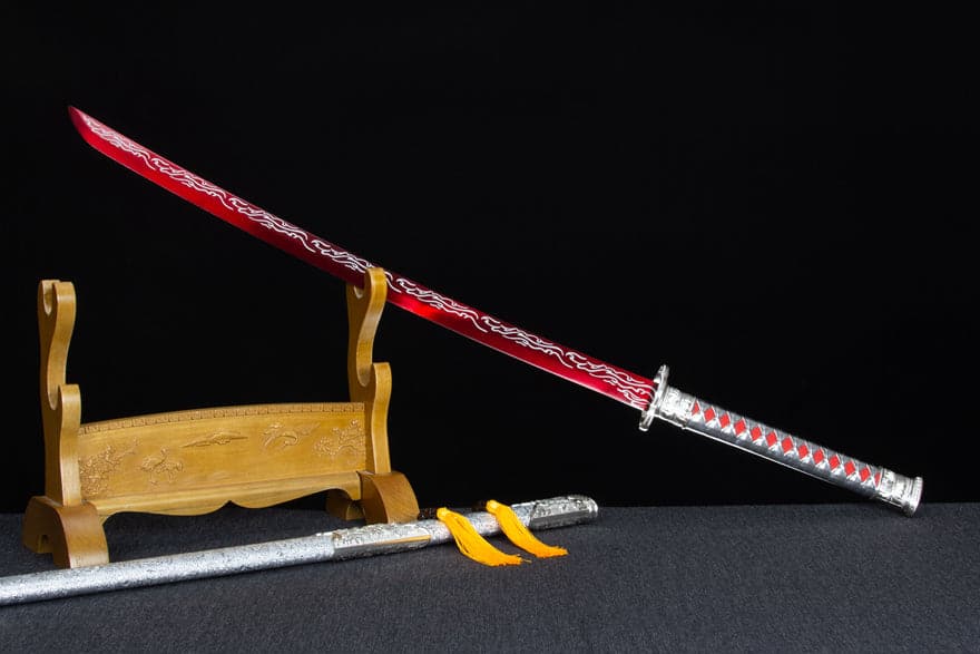 Handmade High-performance  Manganese steel Chinese Sword With Red Blade