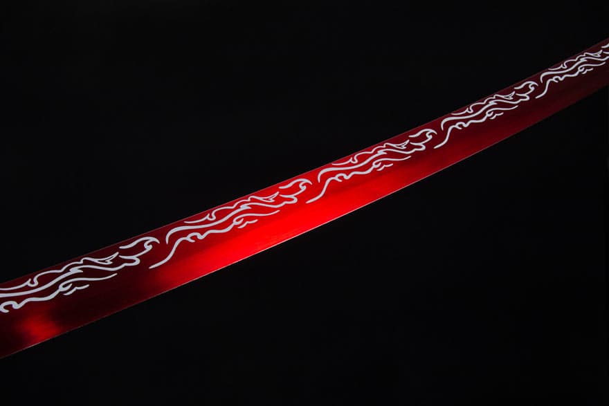 Handmade High-performance  Manganese steel Chinese Sword With Red Blade